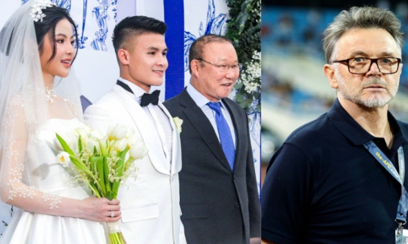 HLV Park Hang-seo dặn dò Quang Hải trong ngày cưới Chu Thanh Huyền, ông Troussier vắng mặt sau lùm xùm 'ngó lơ' Hải 'con'