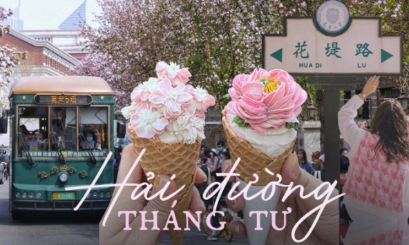 Mùa hoa hải đường cực hút khách ở thành phố Trung Quốc: Đứng góc nào cũng có ảnh đẹp, món 'kem hoa' tuyệt phẩm đang rần rần khắp cõi mạng