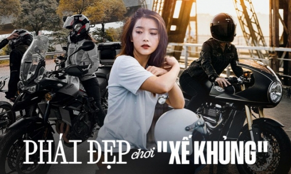 Cô nàng 27 tuổi mê tốc độ, cao dưới m6 cưỡi 'chiến mã' nặng 200kg giá hơn 400 triệu, là 'chủ tịch' hội chị em chơi xe tại Hà Nội