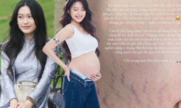 Doãn Hải My ở tháng gần cuối thai kỳ: Nhan sắc xinh như mộng, nhưng gặp 'kiếp nạn' giống 90% mẹ bầu toàn cầu