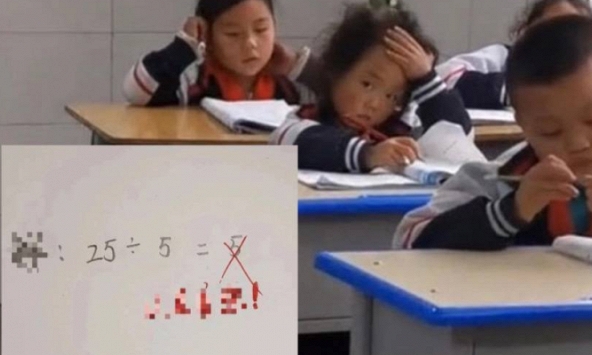 Con làm bài toán 25:5=5 bị giáo viên phê 'cẩu thả', người bố bức xúc 'kiện' thầy giáo thì nhận lại một câu khiến ông ngượng tái mặt