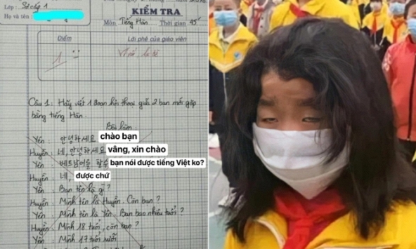 Bài kiểm tra tiếng Hàn của học sinh Việt khiến giáo viên 'tái mặt', vừa lạc đề vừa hợp lý không chịu nổi