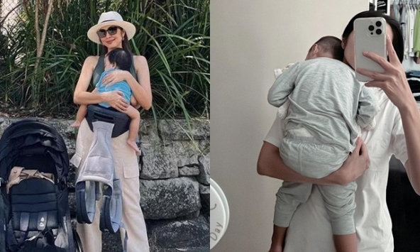 Khoảnh khắc đáng yêu của Tăng Thanh Hà bên con trai, vóc dáng quý tử út nhà hào môn gây chú ý