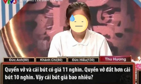 Câu hỏi Olympia bị đào lại: 'Vở và bút có giá 11k, vở đắt hơn bút 10k, vậy bút giá bao nhiêu' - Đáp án không phải là 1k