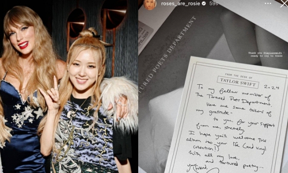Rosé (BLACKPINK) phấn khích khi được Taylor Swift gửi tặng album mới nhất, đập tan nghi vấn 'không thân với đàn chị bằng Lisa'