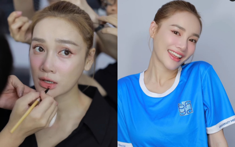 Nhã Phương gây bàn tán vì trang điểm đậm, làm tóc công phu chỉ để chạy bộ