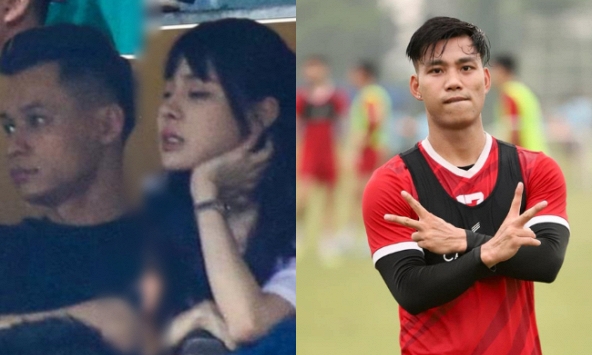 Bạn gái hotgirl của Văn Thanh lọt mắt xanh 'cameraman' khi cùng Độ Mixi bất ngờ xuất hiện trên khán đài 