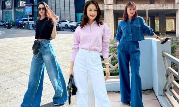 Phong cách diện quần jeans của Hồng Diễm ngày càng xuất sắc, phụ nữ trên 40 tuổi nên học hỏi