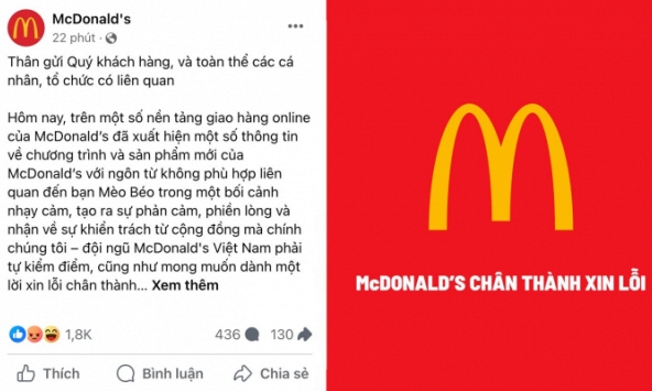McDonald's Việt Nam chính thức xin lỗi về chuyện Mèo Béo, nhận sai vì có hành động phản cảm nhưng dân mạng vẫn chưa nguôi bức xúc?