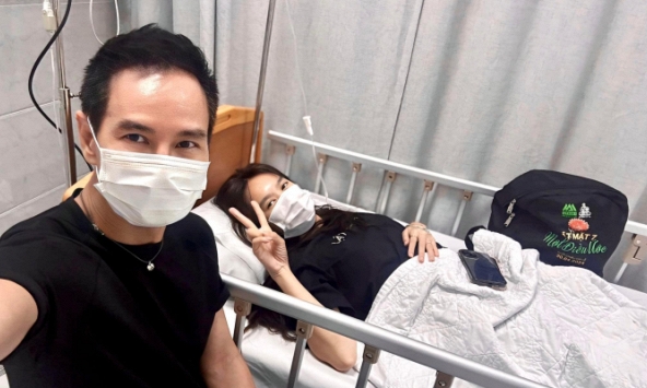 Hình ảnh Minh Hà - vợ Lý Hải nhập viện cấp cứu