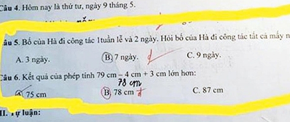 Con làm 78 > 75 bị gạch sai, đáp án 'đúng' cô giáo đưa ra sau đó khiến cộng đồng mạng phẫn nộ