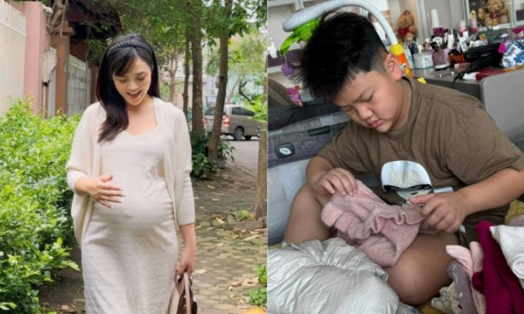 Thu Quỳnh hé lộ khoảnh khắc con trai ra dáng người lớn tự mình chuẩn bị đồ đạc để mẹ chuẩn bị đón em bé