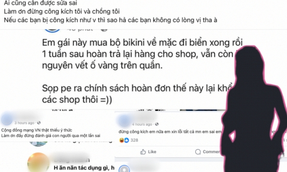 Vụ hoàn hàng bộ bikini đã mặc sau 1 tuần: Xuất hiện hàng loạt Facebook ảo, làm content bẩn câu like