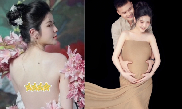 Chu Thanh Huyền khoe lưng trần gợi cảm, không ngại lộ khuyết điểm trong hậu trường chụp ảnh bầu cùng Quang Hải