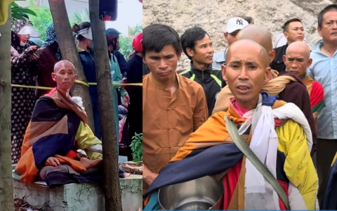 Hình ảnh 'sư Thích Minh Tuệ' gầy và kiệt sức sau nhiều ngày bị Youtuber, Tiktoker bám theo: 'Con không cần ai hộ pháp, hộ vệ'