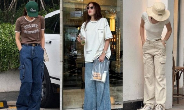 Tham khảo Kỳ Duyên 10 cách mặc áo thun và quần ống rộng sành điệu xuất sắc trong mùa hè