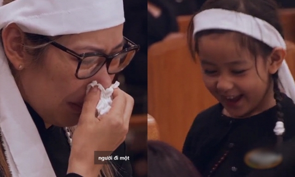 Khoảnh khắc nhói lòng trong tang lễ Đức Tiến: Bà xã mắt đỏ hoe, con gái hồn nhiên đến xót xa