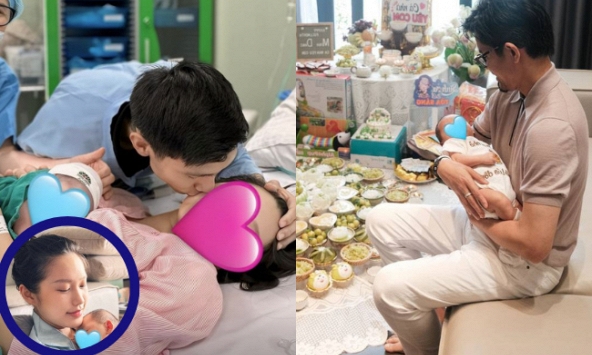 Đoàn Văn Hậu dịu dàng hôn Doãn Hải My khi nàng sinh con, bố vợ doanh nhân có chia sẻ đầu tiên khi làm 'ông ngoại'