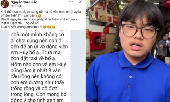 Tin nhắn xin bố ở lại nhà em họ của Bi Béo khiến hơn 25k người cười 'nội thương', thi xong lớp 10 xem chừng vẫn chưa quên kiến thức