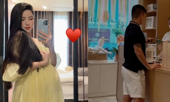 Chu Thanh Huyền sắp đến ngày “vỡ chum”, Quang Hải đưa vợ đi sắm đồ, nhìn một hành động đủ biết yêu vợ cỡ nào