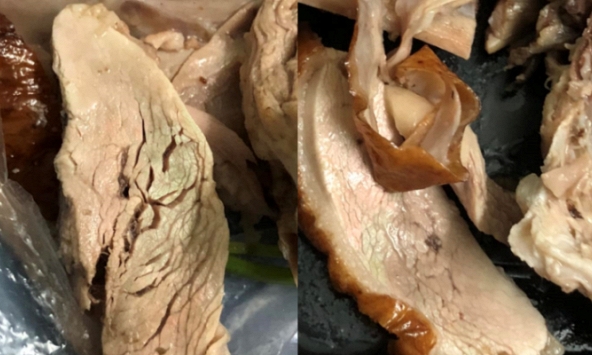 Miếng thịt vịt màu xanh đỏ khiến dân mạng tranh cãi: Người bảo 'khúc xạ ánh sáng', người nói thịt ôi sắp hỏng, tóm lại có ăn được không?