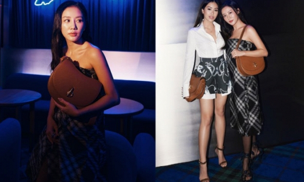 Văn Mai Hương chung khung hình rất tình với mỹ nam Thái, cùng lúc so kè visual với Tiên Nguyễn tại event Burberry