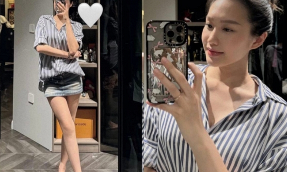 Doãn Hải My - vợ Văn Hậu khoe đôi chân dài nuột nà cùng vóc dáng thon thả, chuẩn 'gái một con trông mòn con mắt'