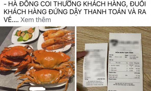 Khách quen bức xúc tố thái độ phục vụ tại nhà hàng hải sản nổi tiếng Hà Nội: Bỏ 1 triệu ăn buffet, bị nhân viên đuổi về giữa chừng