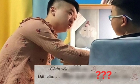 Được yêu cầu đặt câu với từ 'chân yếu', học sinh tiểu học biến tấu độc đáo khiến ai nấy cười sặc cơm