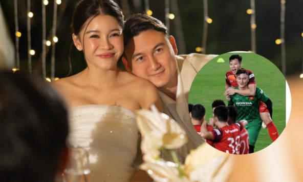 Đặng Văn Lâm bẽn lẽn tựa vai Yến Xuân trong ngày cưới, ngôi sao nổi tiếng 'tiếc hùi hụi' vì không còn chung giường với Lâm tây