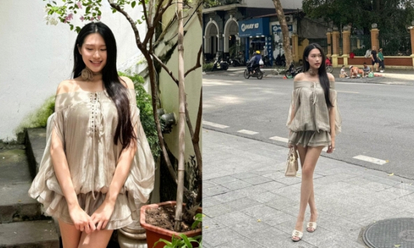 Mẹ bỉm hot nhất làng WAGs Doãn Hải My khoe vai trần gợi cảm, mặc váy ngắn lộ đôi chân nuột nà khi về nhà ngoại