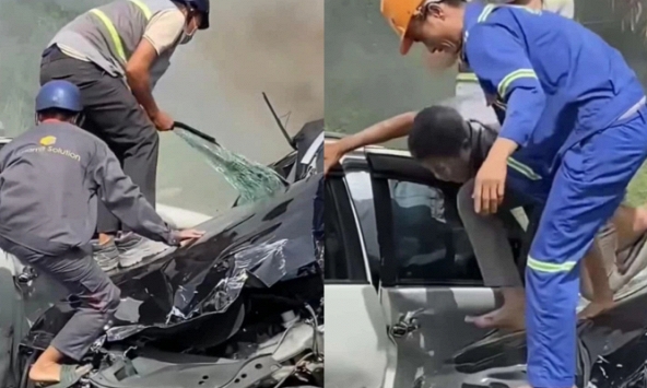 Nhóm người hợp sức hỗ trợ cứu tài xế Volvo ở cầu Phú Mỹ: 'Ai lại không sợ chết... nhưng không thể không cứu'