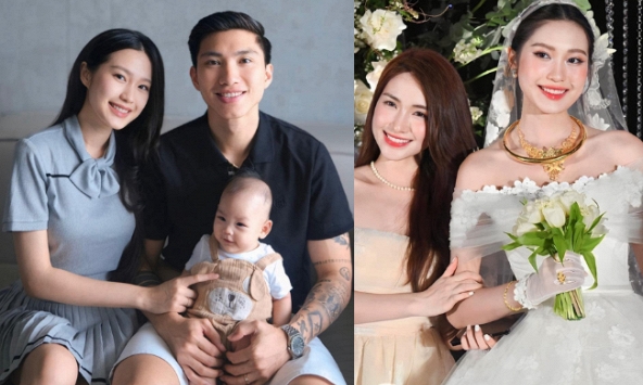 Vợ chồng Đoàn Văn Hậu - Doãn Hải My công khai diện mạo con trai đầu lòng