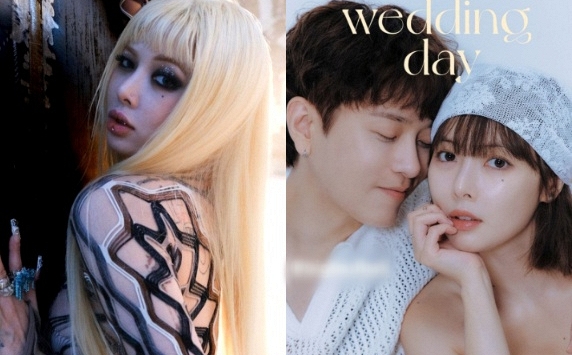 'Nữ hoàng sexy' Hyuna và idol tai tiếng Junhyung (Highlight) lột xác trong bức ảnh cưới đầu tiên