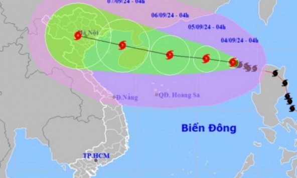 Bão số 3 mạnh cấp 11, hướng về vịnh Bắc bộ