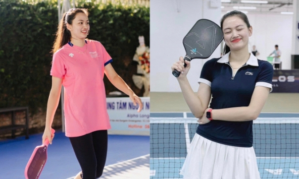  Ra sân Pickleball bắt gặp hoa khôi bóng chuyền Thu Hoài hẹn hò với bạn trai