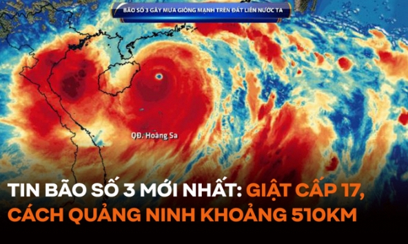 Tin bão số 3 Yagi mới nhất: Giật cấp 17, cách Quảng Ninh khoảng 510km