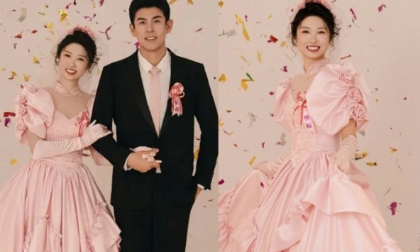 Mỹ nhân 1m72 làng bóng chuyền lên xe hoa, dung mạo và chiều cao của chú rể gây sốt