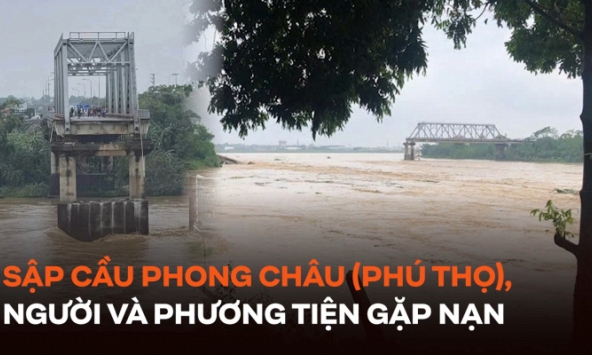 Sập cầu Phong Châu, nhiều người và phương tiện rơi xuống sông