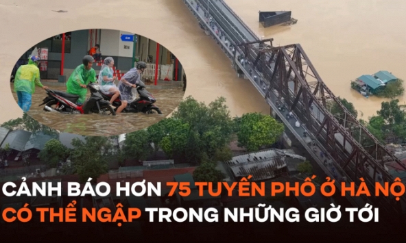 Cảnh báo hơn 75 tuyến phố ở Hà Nội có thể ngập trong những giờ tới