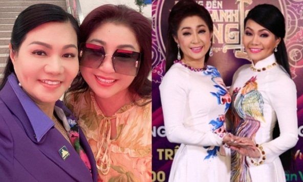 Ngọc Huyền - Thoại Mỹ gặp lại, nhan sắc '2 cô đào tài sắc nhất' thay đổi thế nào?