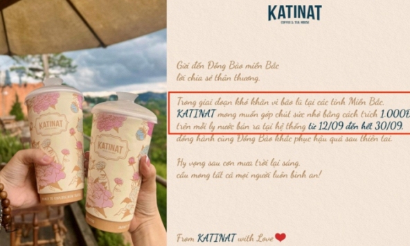 KATINAT bị phản đối gay gắt sau thông báo 'trích 1k mỗi ly nước' để ủng hộ miền Bắc