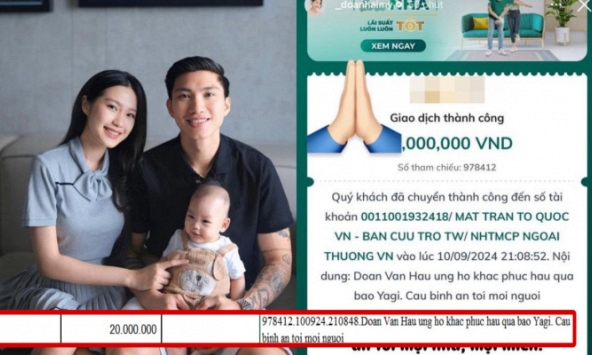 'Check VAR' Doãn Hải My và Đoàn Văn Hậu ủng hộ vùng bão lũ: Vậy đủ uy tín chưa?