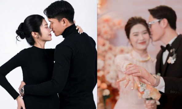 Cầu thủ điển trai nhất nhì U23 Việt Nam khoe có tin vui với hotgirl ngân hàng, sốc visual nhan sắc mẹ bầu