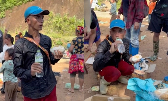 Hơn 1,2 triệu người rớt nước mắt trước clip 'đói 3 ngày, đi bộ từ 2h sáng' để nhận đồ cứu trợ