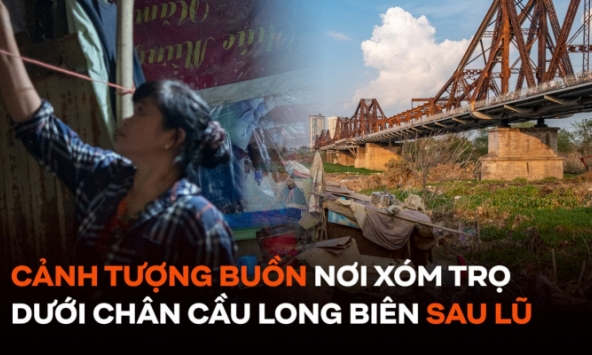 Cảnh tượng buồn nơi xóm trọ của dân lao động nghèo dưới chân cầu Long Biên sau những ngày mưa ngập kéo dài