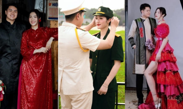 Hoa khôi bóng chuyền Việt Hương tung 5 bộ ảnh cưới với thiếu gia phố núi, chuẩn bị bước vào làm dâu nhà 'trâm anh thế phiệt'