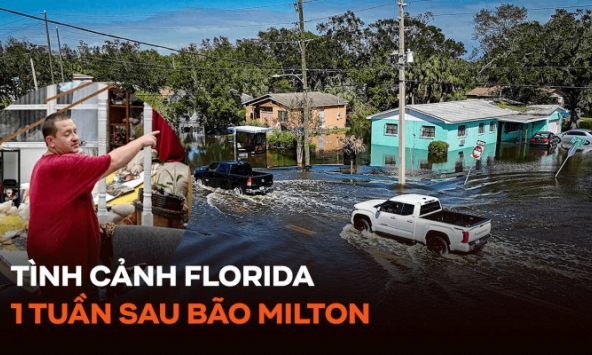 Tình cảnh Florida 1 tuần sau bão Milton, nơi triệu người sống giữa thành phố ngập nước 'như sông' và mọi sinh hoạt cuộc sống phải tạm dừng