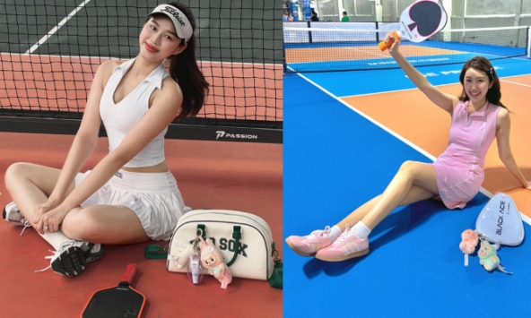  Hoa hậu Đỗ Thị Hà và diễn viên Thúy Ngân lên đồ đi chơi pickleball, diện váy ngắn khoe trọn đường cong quyến rũ