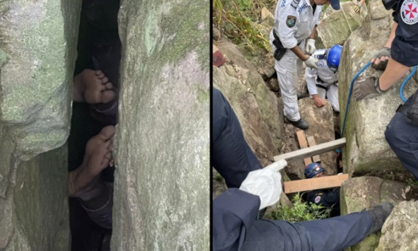 Thót tim cảnh người phụ nữ bị treo ngược giữa vực sâu 3 mét suốt 7 tiếng đồng hồ